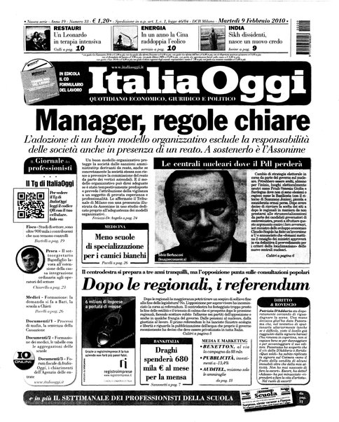 Italia oggi : quotidiano di economia finanza e politica